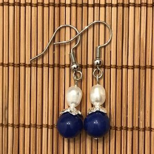 Cobalt blue handmade earrings